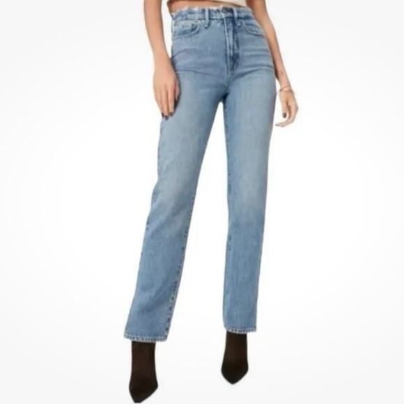 Good American Style GB999TFT Good Boy Jeans 32" Inseam Blue941 Women’s Size 4/27 - Picture 5 of 9